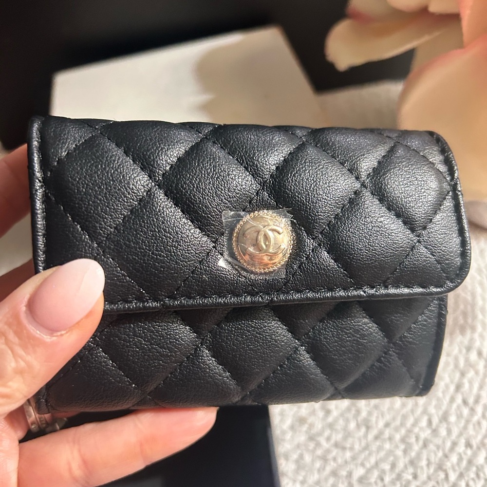 Black Quilted Leather Wallet | NIB